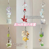 Star Wishing Bottle Phone Bag Charm Wind Chime CCD Keychain Ornament Ins Style Gift