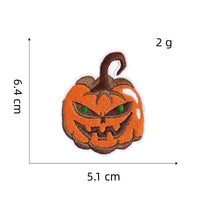 Halloween Embroidered Patches for Party Decoration, Pumpkin Spider Bat Ghost Festival Iron-On Appliques