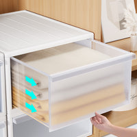 Slim Clear Plastic Storage Box with Drawer for Clothes and Underwear