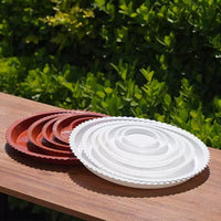 Plastic Plant Pot Saucer with Lace Edge, Water Catch Tray for Indoor/Outdoor Use