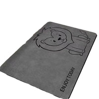 Cartoon Animal Diatomaceous Earth Bath Mat, Non-Slip Absorbent Quick Dry Floor Mat for Bathroom