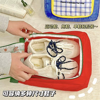 Portable Waterproof Travel Shoe Bags with Handle - Cute Cartoon Designs for Students and Luggage Organization