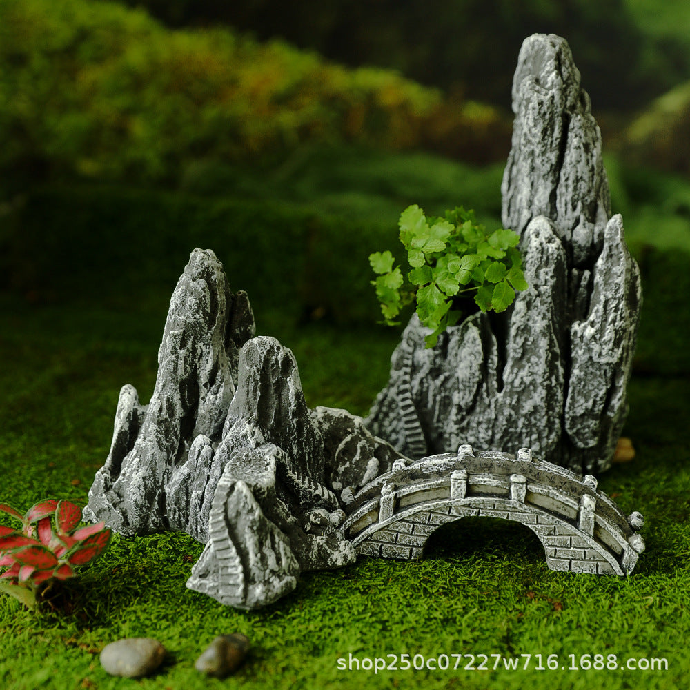 Aquarium Resin Mountain Ornament Fish Tank Landscape Decoration Hideaway