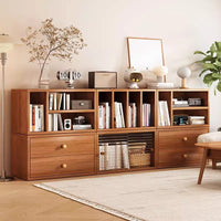 Modular DIY Bookshelf Storage Cabinet with Adjustable Shelves and Doors