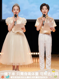Girls' Performance Dress for Choir, Recitation, Speech Contests, and Hosting Events