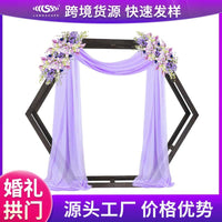Wooden Hexagonal Wedding Arch for Garden Ceremonies and Backdrops
