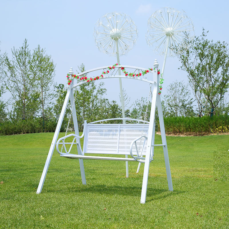 Outdoor Patio Indoor Balcony Swing Chair Wrought Iron Leisure Hanging Basket Chair Double Swing Chair