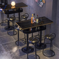 Industrial Style Bar Table and Stool Set for Pubs and Bistros