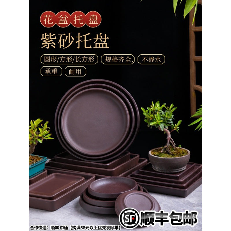 Bonsai Pot Drip Tray Ceramic Rectangular Square Round Planter Base