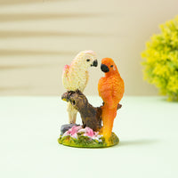 Resin Parrot Figurine Ornament Home Decor Bird Model Gift Car Dashboard Couple Birds
