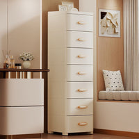 Slim Gap Storage Cabinet with Drawers, Multi-layer Movable Kitchen Shelf Unit, 20-52cm Width