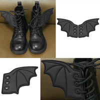 Halloween Black Bat Wing Shoe Clips Boot Straps DIY Vampire Decoration Accessories