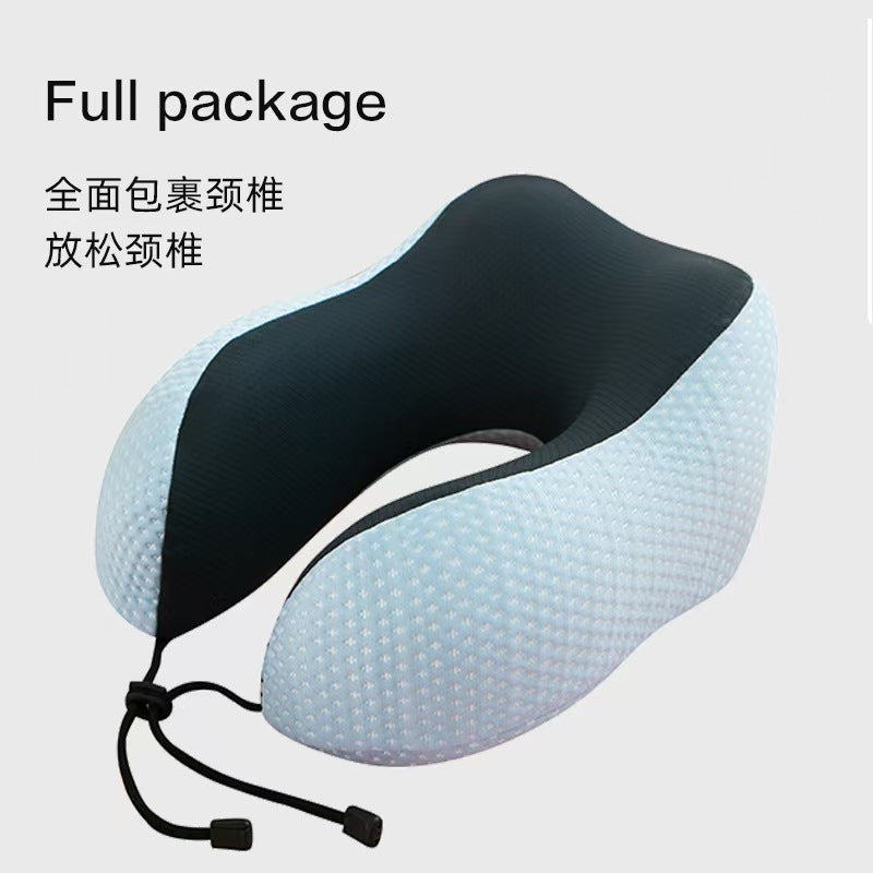 Summer Cooling U-Shaped Neck Pillow with Ice Silk Cover for Office Naps and Travel