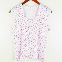 Women's Cotton Sleeveless Undershirt for Middle-Aged & Elderly, Thin Summer Floral Print Vest