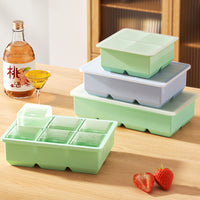Silicone Ice Cube Tray with Lid, Large Square Ice Cube Mold, Food-Grade, Easy Release