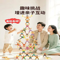 Strongman Stacking Blocks Wooden Tumbler Doll Educational Toy for Babies and Toddlers