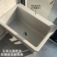 Outdoor Stone Mop Sink for Garden Patio Balcony, Marble Laundry Tub for Villa Home Use