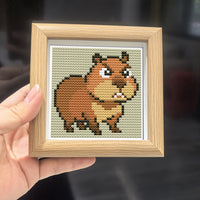 Cartoon Animal Angry Bala Cross Stitch Kit with Frame for Students and Beginners