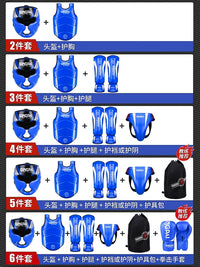 Jingpai Boxing Protective Gear Set for Adults & Kids - Muay Thai, Kickboxing, MMA Training Headgear, Shin Guards, Chest Protector