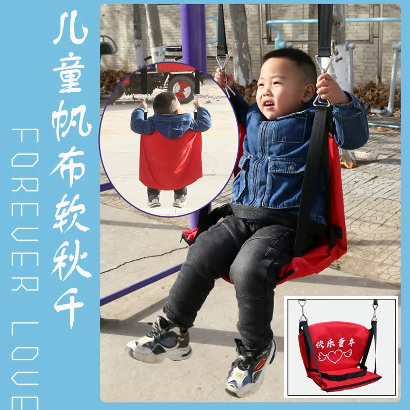 Portable Indoor/Outdoor Kids Swing with Backrest Safety Seat for Door Frame or Pull-Up Bar