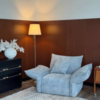 Modern Adjustable Armrest Fabric Sofa Chair for Living Room