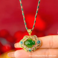 仿玛瑙玉石帝王绿阳绿色绿仿玉髓玛瑙景泰蓝饰品挂件女款流行配饰