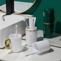 Portable Travel Toothbrush Holder and Mouthwash Cup Set