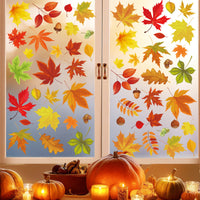 Autumn Maple Leaf Window Clings for Thanksgiving & Fall Decor