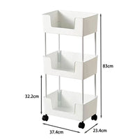 Rolling Bookshelf Cart with Wheels, Multi-layer Storage Rack for Home Office & Kids' Toys