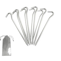 Outdoor Aluminum Alloy Tent Stakes with Ropes and Storage Bag for Camping and Canopy