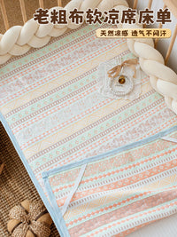 Baby Cotton Gauze Summer Sleeping Mat Breathable Absorbent Crib Sheet for Kindergarten