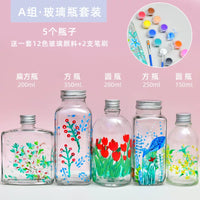 DIY Hand-Painted Glass Bottle Craft Kit for Kids, Creative Painting Vase Art Set