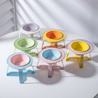 BD Flying Saucer Ceramic Pet Bowl with Elevated Iron Stand for Cats and Dogs, Anti-Tip, Macaron Colors