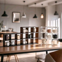 Multi-Layer Desktop Grid Display Rack for Cups and Teaware