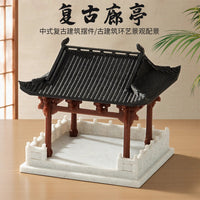 Miniature Chinese Courtyard Pavilion Ornament for Fish Tank Landscaping