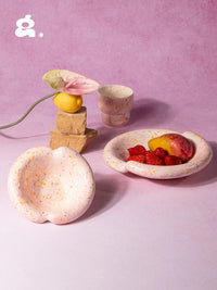 CONGSTUDIO Hand-Painted Ceramic Dinnerware Set - Korean Style Underglaze Dessert Plates & Salad Bowls