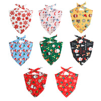 Pet Christmas Bandana Scarf for Dogs and Cats, Festive Holiday Triangle Bib