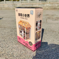DIY Miniature Dollhouse Kit with LED Light, Micro World Bedroom Furniture, Educational Assembly Toy