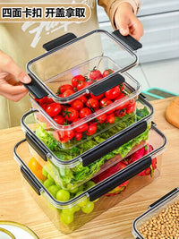 Food Grade Refrigerator Storage Containers with Lids - Airtight, Transparent Acrylic for Pickles, Fruits, and Vegetables