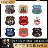 Motorcycle Irregular Tin Sign Wall Decor Shield Metal Plaque