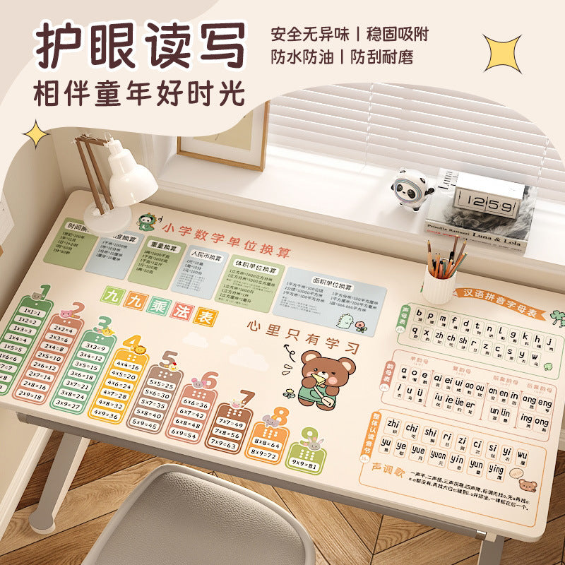 Multiplication Table Desk Mat for Kids, Waterproof & Erasable Desktop Protector