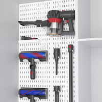 Wall-Mounted Pegboard Storage Organizer for Tools and Vacuum Cleaners - Punch-Free, Thickened, Rust-Proof Shelf