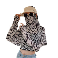 Women's UV Protection Shawl with Face Mask and Sleeves for Driving and Cycling