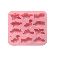 DIY 12-Cavity Dinosaur Silicone Mold for Candy Chocolate Jelly Ice Mousse Cake Baking