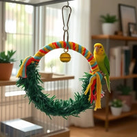 Christmas Themed Parrot Ring Swing Toy for Bird Cages