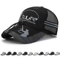 Men's Summer Outdoor Sports Baseball Cap Fishing Sun Hat with Breathable Mesh and Extended Brim