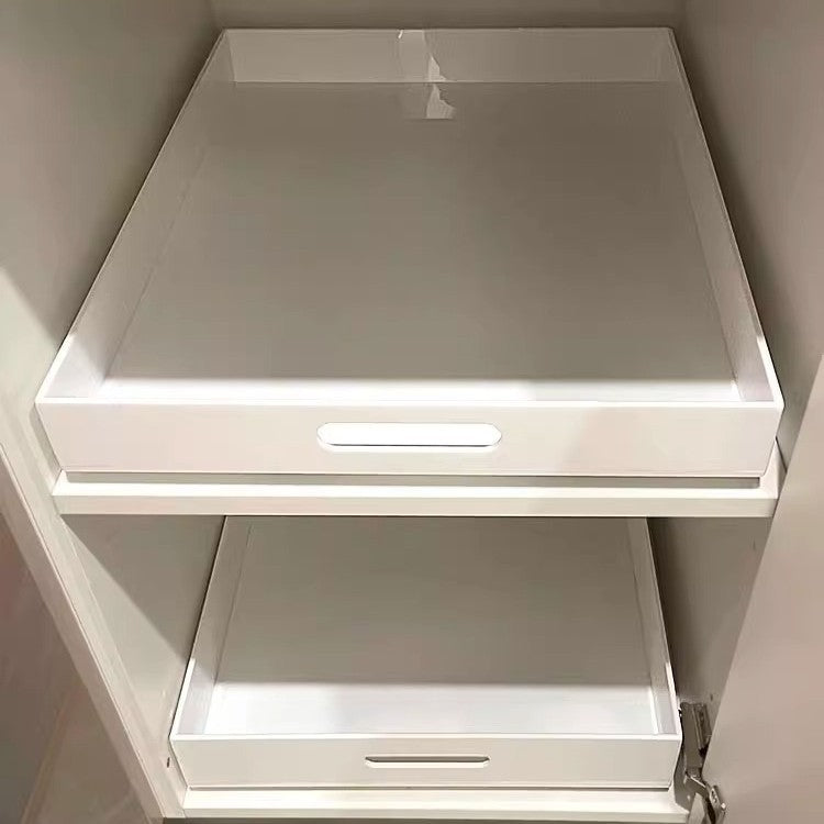 Acrylic Pull-Out Cabinet Organizer with Movable Tray and Sliding Rail for Kitchen Storage
