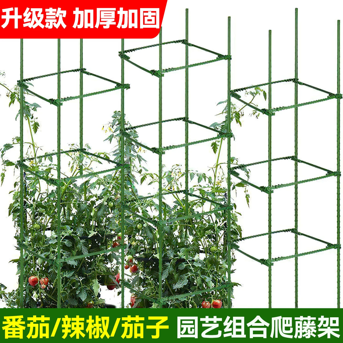 Garden Plant Support Stakes for Climbing Vines, Tomatoes, Peppers, and Eggplants