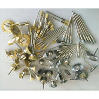 Miniature Wire Brush Set for Rotary Tools, 3mm Shank, Stainless Steel/Copper for Polishing and Rust Removal