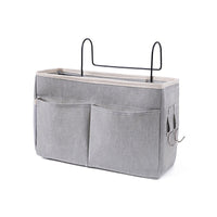 Bedside Storage Organizer for Dorm Room - Fabric Hanging Caddy for Phone, Books, and Essentials
